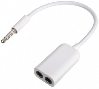 Raptas White 3.5Mm Stereo Audio Male To 2 X 3.5Mm Female Earphone Splitter Cable Phone Converter(Android, iOS)