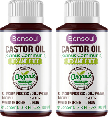 

BONSOUL Cold Pressed Organic Castor Oil Hair Oil(200 ml)