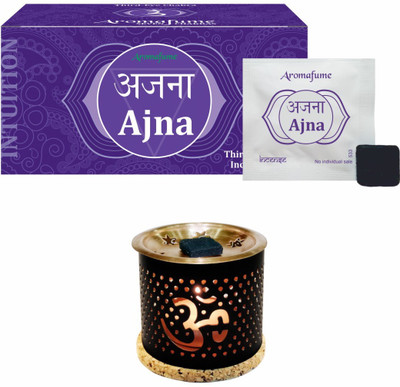 Aromafume Ajna Incense Bricks (Small) & Exotic Incense Diffuser Fresh Agarbattis(8)