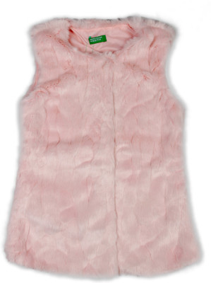 United Colors of Benetton Sleeveless Self Design Baby Girls Jacket, Cs1
