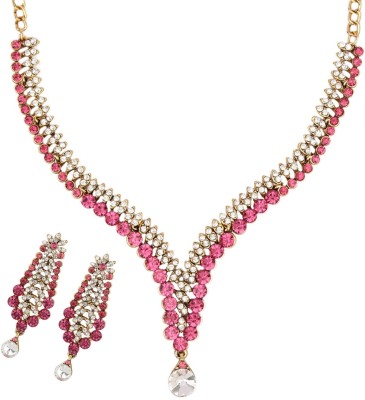 Jewels Capital Alloy Gold-plated Gold, White, Pink Jewellery Set(Pack of 1)
