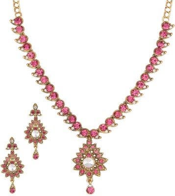 Styylo Jewels Alloy Gold-plated Gold, White, Pink Jewellery Set(Pack of 1)