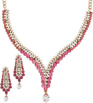 Styylo Jewels Alloy Gold-plated Gold, White, Pink Jewellery Set(Pack of 1)