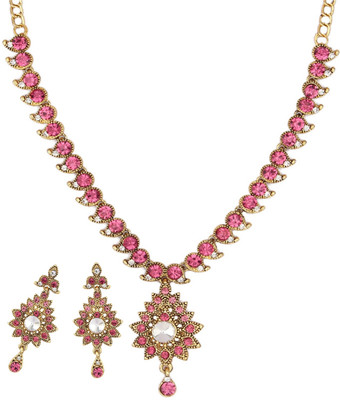 Jewels Capital Alloy Gold-plated Gold, White, Pink Jewellery Set(Pack of 1)