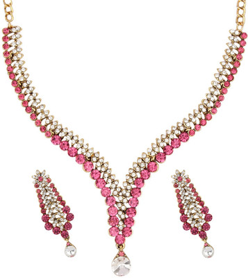Styylo Jewels Alloy Gold-plated Gold, White, Pink Jewellery Set(Pack of 1)