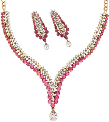STYYLO FASHION Alloy Gold-plated Gold, White, Pink Jewellery Set(Pack of 1)
