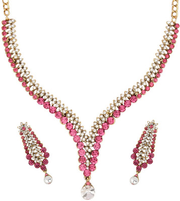 Styylo Jewels Alloy Gold-plated Gold, White, Pink Jewellery Set(Pack of 1)