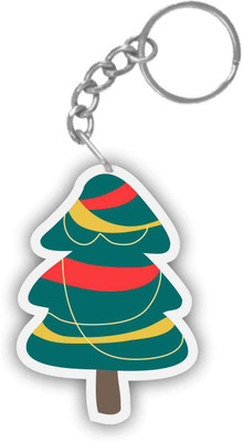 

Giftsmate Printed Merry Christmas Tree Shaped keychain Key Chain