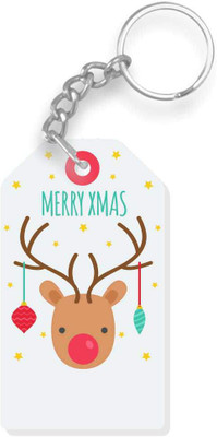 

Giftsmate Printed Merry Christmas Reindeer keychain Key Chain