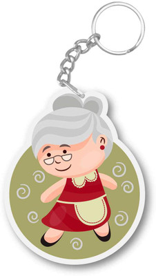 

Giftsmate Printed Cute Old Grandma keychain Key Chain