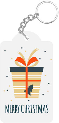 

Giftsmate Printed Merry Christmas Gift Box keychain Key Chain