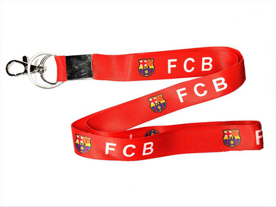 

Blue Aura FCB Barcelona Inspired Keychain With Lock Id Holder Lanyard(red)