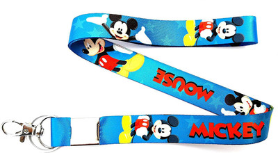 

Blue Aura Mickey Mouse Keychain with Lock ID Holder Lanyard(multi)