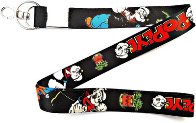 

Blue Aura Popeye Keychain With Lock Lanyard(black)