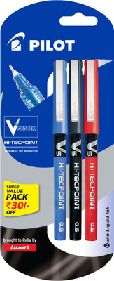 Pilot V5 (Pack of 3) Liquid Ink Rollerball Pen(Pack of 3)
