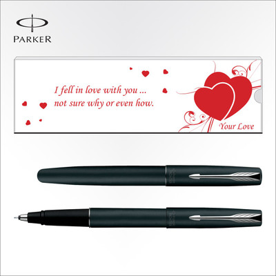 

Parker Frontier Valentine Edition Matte Black GT Roller Ball Pen