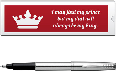 

Parker Frontier Stainless Steel CT with Dad Quote-4 Roller Ball Pen