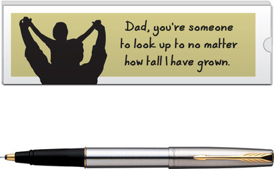 

Parker Frontier Stainless Steel GT with Dad Quote-6 Pen Gift Set