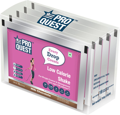 PROQUEST Low calorie Shake with Fiber Blend Meal Replacements Nutrition Drink(5x33 g, Milk Chocolate Flavored)