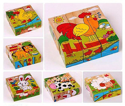 

Akrobo 9 Piece Colorful Wooden Block, Farm Animals(6 Pieces)