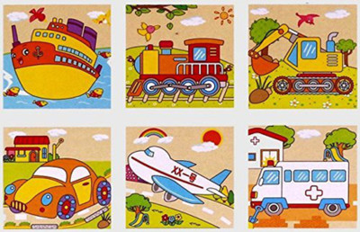 

Akrobo 9 Piece Colorful Wooden Block Picture Puzzle For Toddlers And Small Children, Vehicle Theme(6 Pieces)