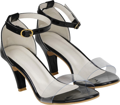 MISTO Women BLACK TRANSPARENT Heels