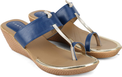 FootIn Women Blue Wedges