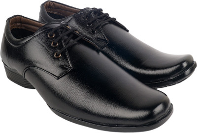 

AMJ Black Formal Artificial Leather Formal Office Shoes for Men Lace Up For Men(Black