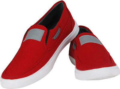 

Emosis Fine Slip On Sneakers For Men(Red, Grey
