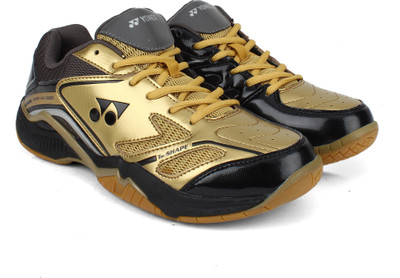 

Yonex COURTACELT Badminton Shoes For Men(Gold, Black, Gold black gray