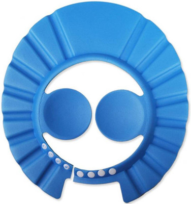 

Simplex Adjustable Baby Kids Shampoo Bath Bathing Safe Soft Shower Button Closure Cap Hat Hair Shield (Blue)
