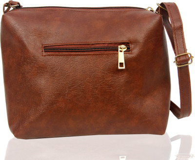 

kmbag Women Brown Velvet, PU, Rexine, Leatherette Sling Bag