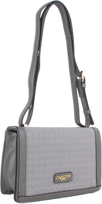 

Carlton London Women Formal Grey Leatherette Sling Bag