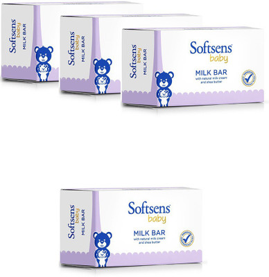 

Softsens Baby Nourishing Natural Milk Bar Soap 75gx4 ( Pack of 4) Paraben Free, Alkali Free & Safe for baby(336 g, Pack of 4)