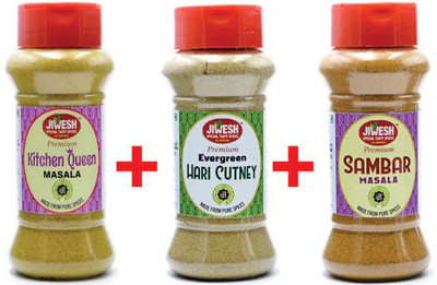 

Jiwesh SPICES SPECIAL COMBO PACK 300 GRAMS (KITCHEN QUEEN MASALA 100 GRAMS, HARI CHUTNEY 100 GRAMS, SAMBAR MASALA 100 GRAMS)(300 g)