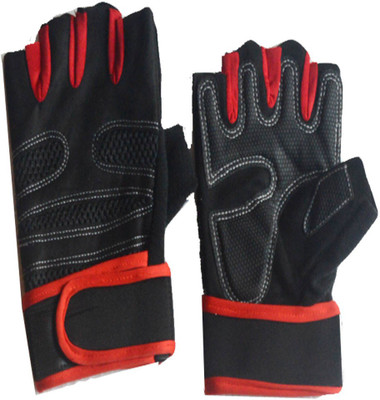 

Faynci Bike Riding /Sports / Gym / Weight Lifting / Cycling Black and Red Gloves for Boys, Men, Women. Gym & Fitness Gloves (, Red