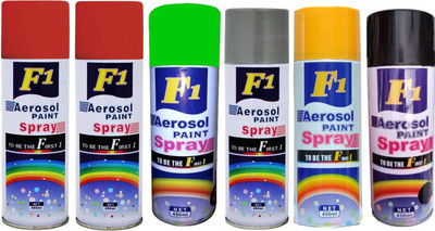 F1 Multicolor Spray Paint 450 ml(Pack of 6)