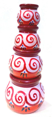 

Crafts India Handcrafted Wooden Attractive Staking Pots - (Multicolored)(Multicolor)