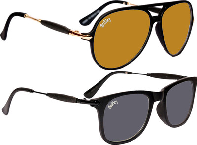 

Backley Aviator, Wayfarer Sunglasses(Brown, Black)