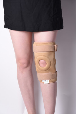 

Hiakan Functional Hinge Knee Support Joint Protection Gym Wrap Open Patella Hinge Support Universal Knee Support(Beige