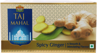 Taj Mahal Spicy Ginger Tea Bags(25 Bags, Box)