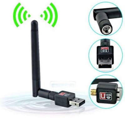 

Generix Pro Mini Wifi Usb Adapter With Antenna External Ethernet Dongle USB Adapter(Black)