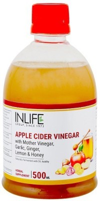 INLIFE Apple Cider Vinegar with Garlic, Ginger, Lemon, Honey & Mother of Vinegar(500 ml)