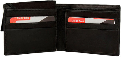 

J JAREEN Men Black Genuine Leather Wallet(9 Card Slots)