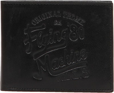 

Flying Machine Men Black Genuine Leather Wallet(5 Card Slots)