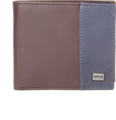 

Flying Machine Men Brown Genuine Leather Wallet(5 Card Slots), Dk brown navy