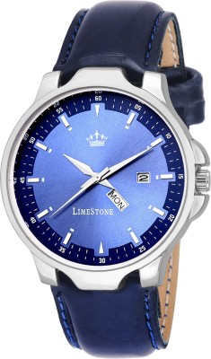 LimeStone LS2699 Free Size~Day and Date functioning ~leather Watch  - For Men   Watches  (LimeStone)