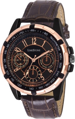 LimeStone LS2696 Free Size~ Big Dial Premium series leather Watch  - For Men   Watches  (LimeStone)