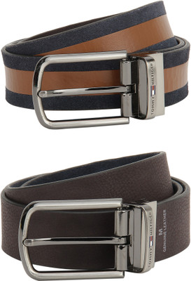 

Tommy Hilfiger Men Casual Multicolor Genuine Leather Reversible Belt, Navy+tan/brown