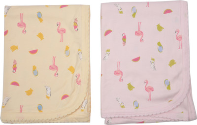 

Zero Printed  Swadding Baby Blanket(Cotton, Orange, Pink